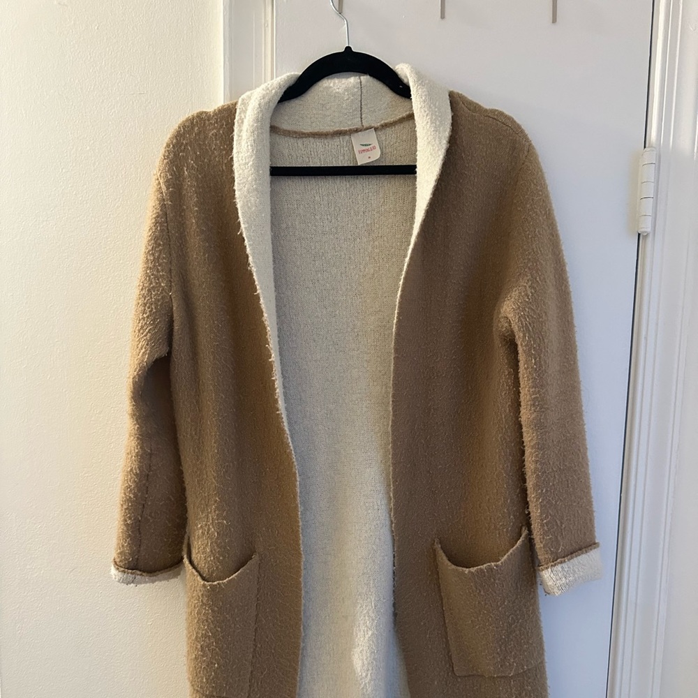 Hummingbird, Tan sweater duster cardigan